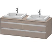 Duravit Meuble sous-lavabo suspendu Ketho 6757 KT6757B4343 1400 mm 4 tiroirs 2 vasques Basalte mat