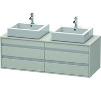Duravit Ketho Meuble sous-vasque sur console suspendu, 1400x496x550 mm, 4 tiroirs, pour 2 vasques à poser, des deux côtés, KT6657B0707, Couleur: Décor gris béton mat