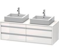 Duravit Meuble sous-vasque suspendu Ketho KT6657B2222 1400x496x550 mm 4 tiroirs Décor blanc brillant