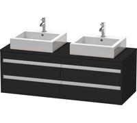 Duravit Ketho meuble sous-vasque KT6657B1616 140x55x49,6cm, pour Aufsatzbecken , 4 tiroirs, découpe des deux côtés, chêne noir