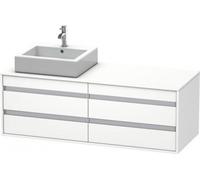 Duravit Ketho Meuble sous-vasque sur console suspendu, 1400x496x550 mm, 4 tiroirs, pour lavabo à encastrer, position à gauche, KT6757L7979, Couleur: Décor noyer naturel