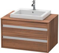Duravit Vasque Ketho KT675407979 80 x 55 cm Noyer naturel pour encastrement central 2 tiroirs