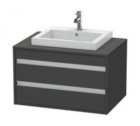 Duravit Ketho Meuble sous-vasque sur console suspendu, 800x496x550 mm, 2 tiroirs, pour lavabo à encastrer au centre, KT675404949, Couleur: Décor graphite mat