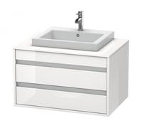 Duravit Ketho Meuble sous-vasque sur console suspendu, 800x496x550 mm, 2 tiroirs, pour lavabo à encastrer au centre, KT675402222, Couleur: Décor blanc brillant