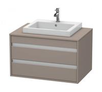 Duravit Ketho Meuble sous-vasque sur console suspendu, 800x496x550 mm, 2 tiroirs, pour lavabo à encastrer au centre, KT675404343, Couleur: Décor basalte mat