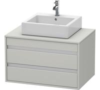 Duravit Ketho meuble sous-vasque KT665400707 80 x 42,6 x 55 cm, gris béton mat, pour Aufsatzbecken milieu, 2 tiroirs