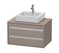 Duravit Ketho Meuble sous-vasque sur console suspendu, 800x496x550 mm, 2 tiroirs, pour vasque à poser au centre, KT665404343, Couleur: Décor basalte mat