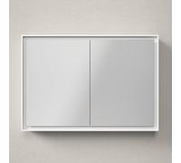 Duravit L-Cube armoire de toilette avec éclairage LED, 2 portes, prise E, 1000x155x700mm, blanc, LC7552018181010, Exécution: avec éclairage du lavabo