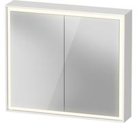 Duravit L-Cube armoire de toilette avec éclairage LED, blanc, 800x155x700mm, 2 portes, prise de courant E, LC7551018181000, Exécution: sans éclairage du lavabo