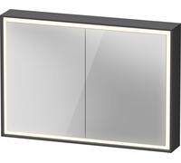 Duravit L-Cube armoire de toilette avec éclairage LED, graphite mat, 1000x155x700mm, 2 portes, prise E, LC7552049491000, Exécution: sans éclairage du lavabo