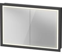 Duravit L-Cube armoire de toilette avec éclairage LED, graphite mat, 1000x155x700mm, 2 portes, Touch-LED, prise F, LC7652049490000