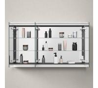Duravit L-Cube armoire de toilette avec éclairage LED, graphite mat, 1200x155x700mm, 3 portes, prise de courant J, LC7553049492000, Exécution: sans éclairage du lavabo