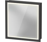 Duravit L-Cube armoire de toilette avec éclairage LED, graphite mat, 650x155x700mm, 1 porte, charnière à droite, Touch-LED, prise de courant J, LC7650R49492000
