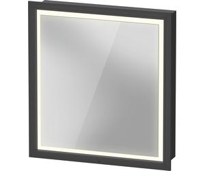 Duravit L-Cube armoire de toilette avec éclairage LED, graphite mat, 650x155x700mm, 1 porte, charnière à droite, Touch-LED, prise F, LC7650R49490000
