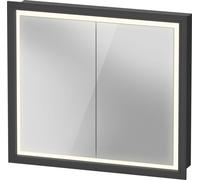 Duravit L-Cube armoire de toilette avec éclairage LED, graphite mat, 800x155x700mm, 2 portes, Touch-LED, prise E, LC7651049491000