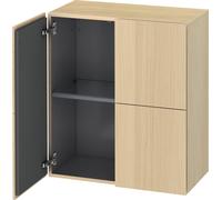 Duravit L-Cube armoire mi-haute, largeur 700mm, profondeur 363mm, 2 portes, LC117707171, Couleur: Placage chêne méditerranéen en bois véritable