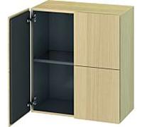 Duravit L-Cube armoire mi-haute, largeur 700mm, profondeur 363mm, 2 portes, LC117707171, Couleur: Placage chêne méditerranéen en bois véritable