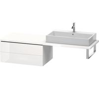 Duravit L-Cube Base pour console, largeur 1020mm, profondeur 547mm, 2 tiroirs, LC583902222, Couleur: Décor blanc brillant