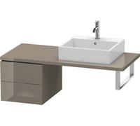 Duravit L-Cube Base pour console, largeur 420mm, profondeur 547mm, 2 tiroirs, LC583608989, Couleur: Laque haute brillance Gris Flanelle
