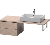 Duravit L-Cube Base pour console, largeur 520mm, profondeur 547mm, 2 tiroirs, LC583701111, Couleur: chêne cachemire placage bois véritable