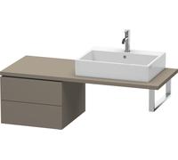 Duravit L-Cube Base pour console, largeur 520mm, profondeur 547mm, 2 tiroirs, LC583709090, Couleur: Flanelle Vernis gris satiné mat soyeux