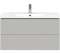 L-Cube Duravit vasque LC624200707 102 x 48, 2000 cm, gris béton mat, 2 tiroirs, suspendu