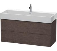 Duravit Meuble sous-lavabo suspendu L-Cube LC627907272, 2 tiroirs, 118,4×45,9cm, chêne brossé foncé