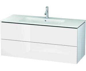 Duravit L-Cube bâti-support lavabo suspendu, 2 tiroirs, 1220x550x481mm, LC624302222, Couleur: Décor blanc brillant