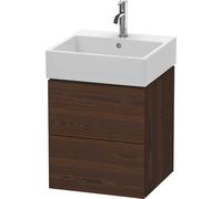 Duravit L-Cube bâti-support lavabo suspendu, 2 tiroirs, 484x544x459mm, LC627406969, Couleur: Noyer brossé Placage bois véritable