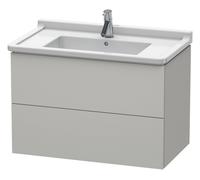 L-Cube Duravit vasque LC626500707 82 x 46,9 cm, gris béton mat, 2 tiroirs, suspendu