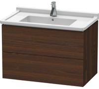 Duravit Vasque L-Cube LC626506969 82 x 46,9 cm, noyer brossé, 2 tiroirs, suspendue