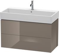 L-Cube Duravit vasque LC627808989 98,4x 45,9 cm, gris flanelle brillant, 2 tiroirs, suspendu