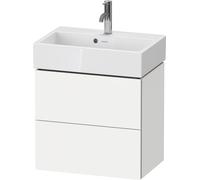 Duravit L-Cube meuble-lavabo mural Compact, 2 tiroirs, largeur : 584mm, pour Vero Air 236860, Coloris: DÃ©cor blanc mat - LC621901818
