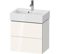 Duravit L-Cube meuble-lavabo mural Compact, 2 tiroirs, largeur : 584mm, pour Vero Air 236860, Coloris: DÃ©cor blanc brillant - LC621902222