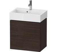Duravit L-Cube bâti-support lavabo suspendu, Compact, 2 tiroirs, 584x544x391mm, LC621906969, Couleur: Noyer brossé Placage bois véritable