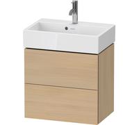 Duravit L-Cube bâti-support lavabo suspendu, Compact, 2 tiroirs, 584x544x391mm, LC621907171, Couleur: Placage chêne méditerranéen en bois véritable