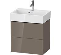Duravit L-Cube bâti-support lavabo suspendu, Compact, 2 tiroirs, 584x544x391mm, LC621908989, Couleur: Laque haute brillance Gris Flanelle