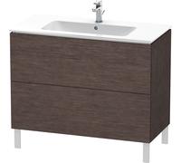 Duravit L-Cube bâti-support pour lavabo à poser, 2 tiroirs, 1020x704x481mm, LC662707272, Couleur: placage en chêne véritable brossé foncé