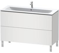 Duravit L-Cube bâti-support pour lavabo à poser, 2 tiroirs, 1220x704x481mm, LC662801818, Couleur: Décor blanc mat