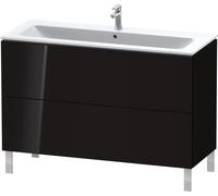 Duravit Meuble sous-vasque L-Cube LC662804040 – 2 tiroirs – 1220×704×481 mm – Laque noire brillante