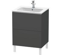 Duravit L-Cube bâti-support pour lavabo à poser, 2 tiroirs, 620x704x481mm, LC662504949, Couleur: Décor graphite mat