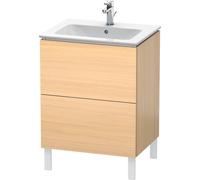 Duravit L-Cube bâti-support pour lavabo à poser, 2 tiroirs, 620x704x481mm, LC662507171, Couleur: Placage chêne méditerranéen en bois véritable