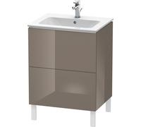 Duravit L-Cube bâti-support pour lavabo à poser, 2 tiroirs, 620x704x481mm, LC662508989, Couleur: Laque haute brillance Gris Flanelle