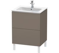 Duravit L-Cube bâti-support pour lavabo à poser, 2 tiroirs, 620x704x481mm, LC662509090, Couleur: Flanelle Vernis gris satiné mat soyeux