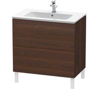 Duravit L-Cube bâti-support pour lavabo à poser, 2 tiroirs, 820x704x481mm, LC662606969, Couleur: Noyer brossé Placage bois véritable