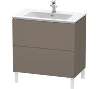 Duravit L-Cube bâti-support pour lavabo à poser, 2 tiroirs, 820x704x481mm, LC662609090, Couleur: Flanelle Vernis gris satiné mat soyeux