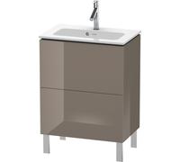 Duravit L-Cube bâti-support pour lavabo à poser, Compact, 2 tiroirs, 620x704x391mm, LC667308989, Couleur: Laque haute brillance Gris Flanelle