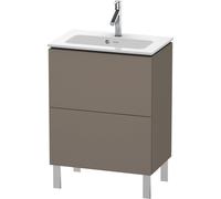 Duravit L-Cube bâti-support pour lavabo à poser, Compact, 2 tiroirs, 620x704x391mm, LC667309090, Couleur: Flanelle Vernis gris satiné mat soyeux