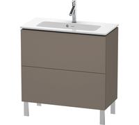 Duravit L-Cube bâti-support pour lavabo à poser, Compact, 2 tiroirs, 820x704x391mm, LC667409090, Couleur: Flanelle Vernis gris satiné mat soyeux