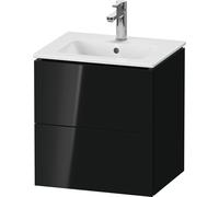 Duravit L-Cube bâti-support pour lavabo suspendu, Compact, 2 tiroirs, 520x550x421mm, LC621804040, Couleur: Laque noire brillante